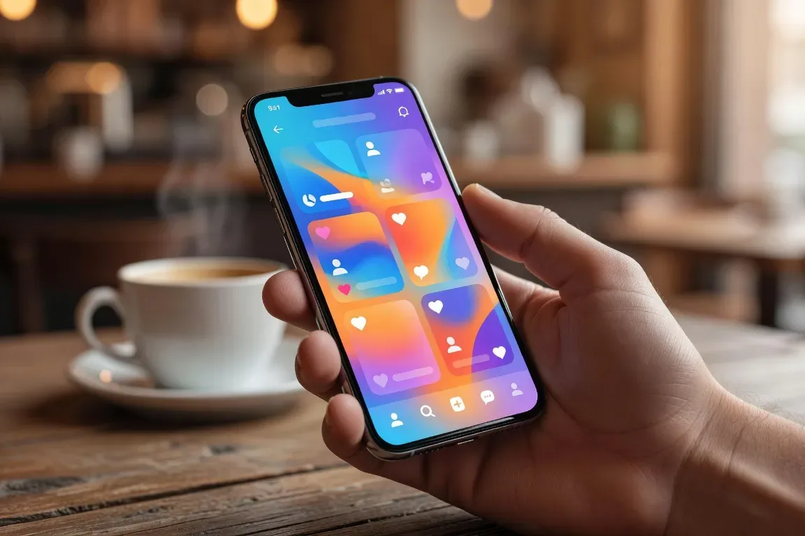 Smartphone affichant des applis de rencontre gay