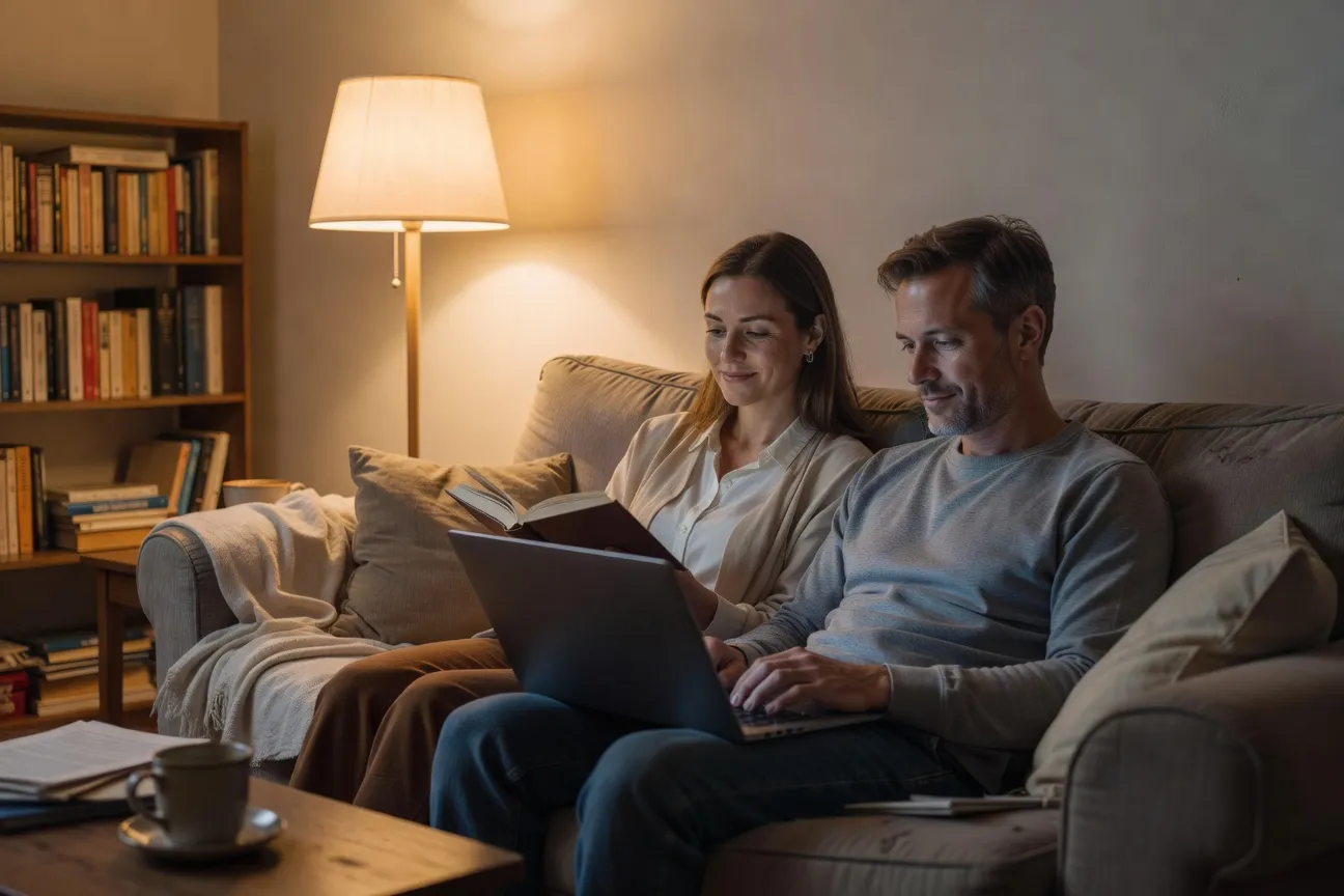 Couple partageant une activité commune dans la sérénité