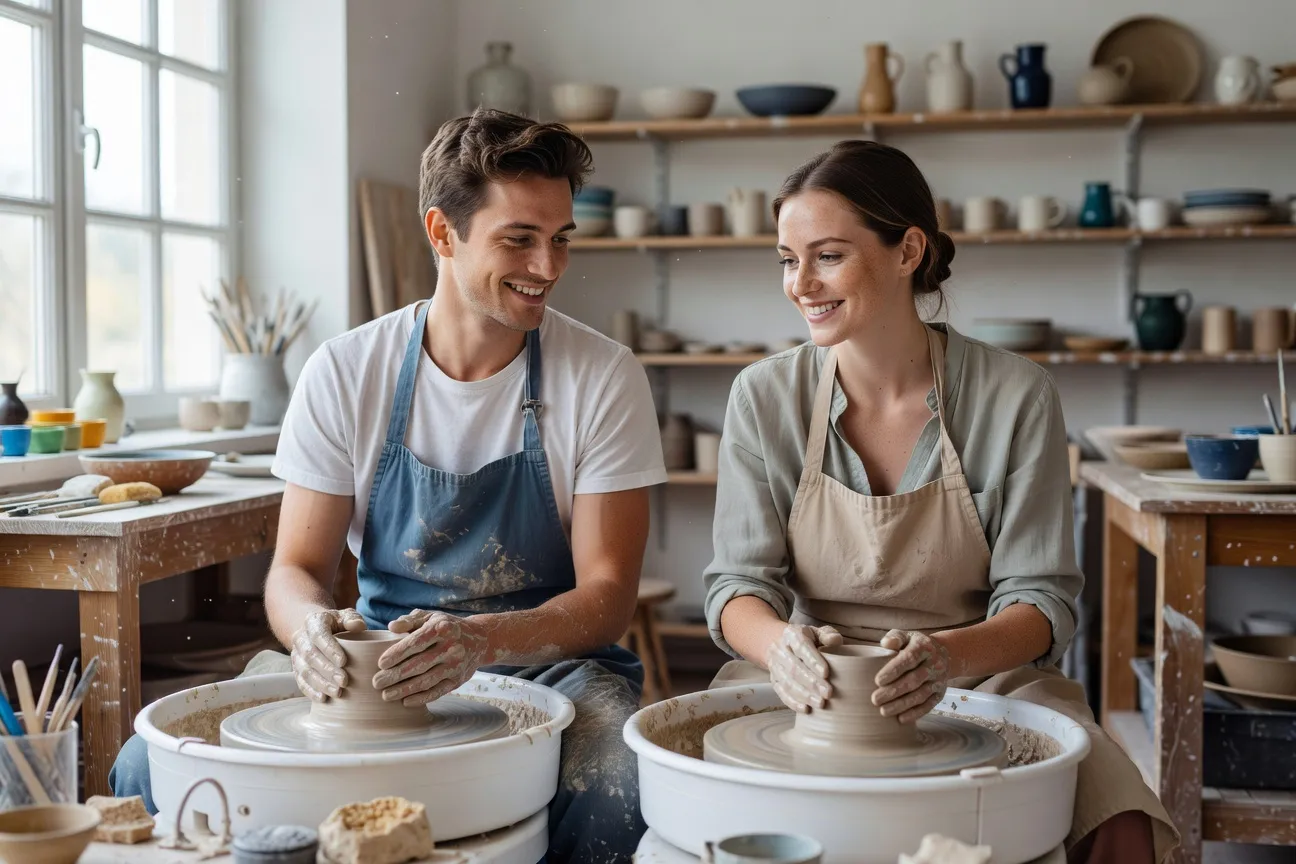 Couple profitant d'une activité originale en plein air