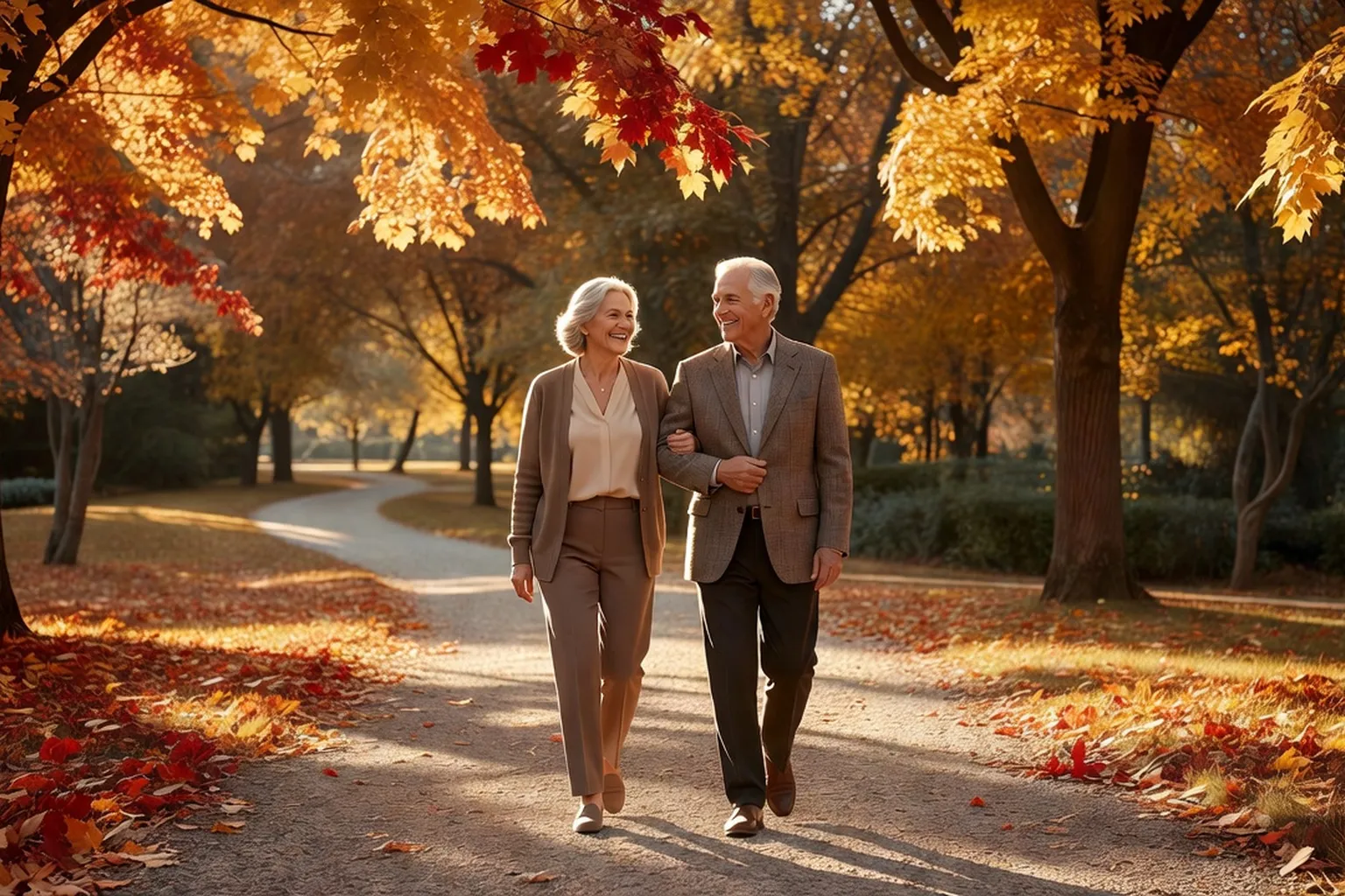 Un couple senior souriant profite d’une activité conviviale ensemble, comme un cours de danse