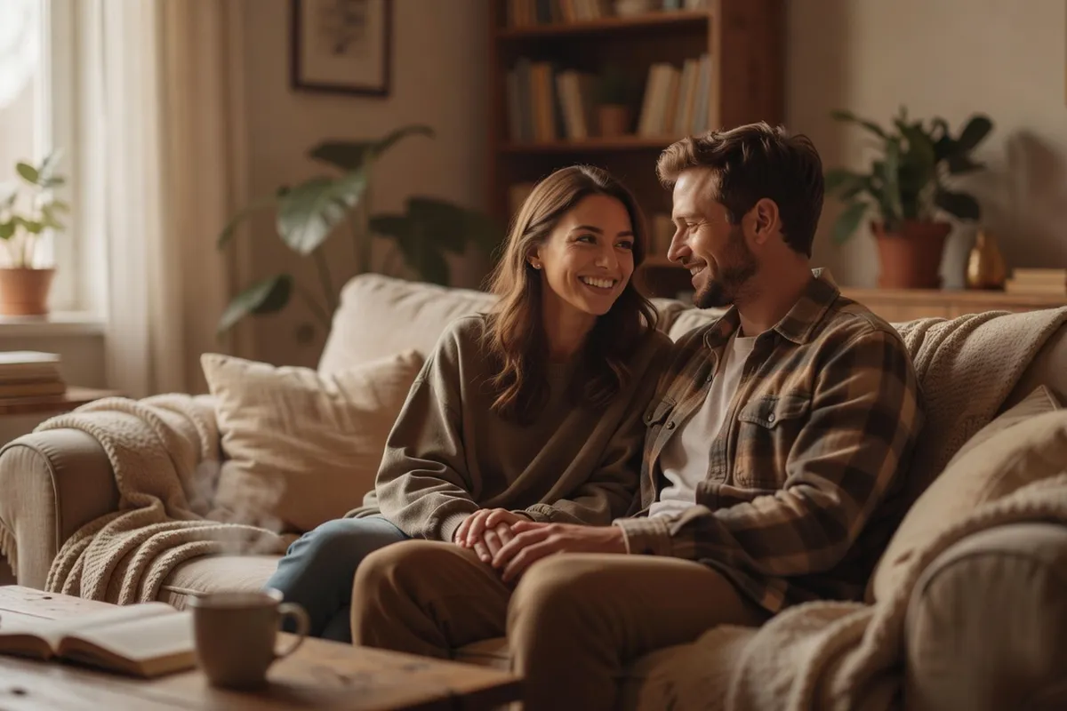 Couple complice en pleine conversation intime